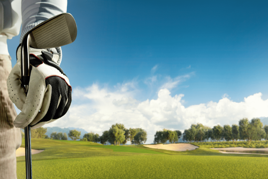 Golf-course.png golf club and glove on a golf course
